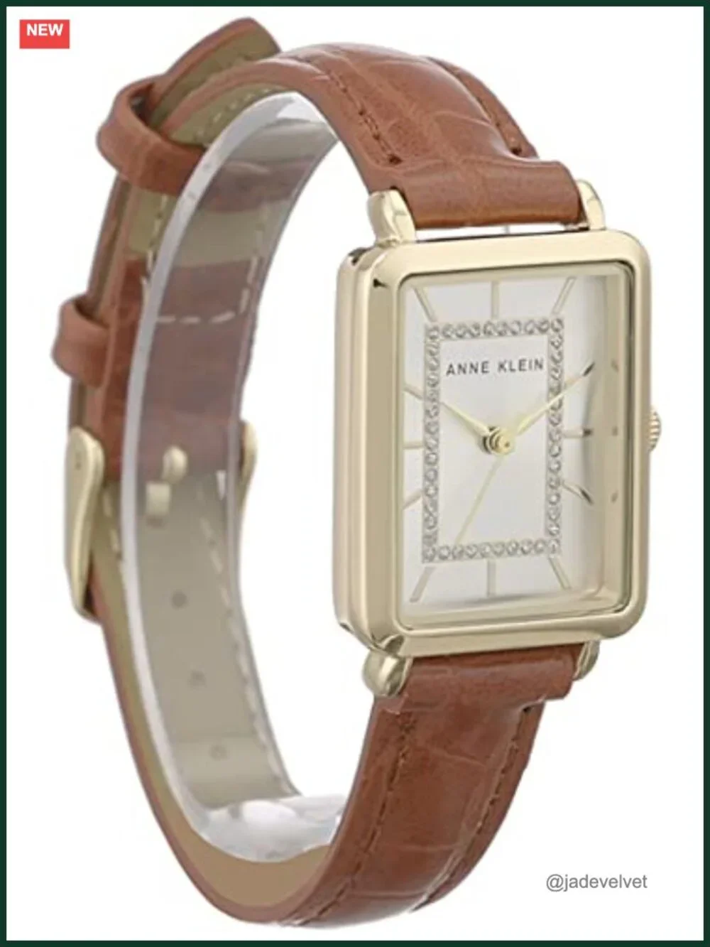 Anne Klein Women's Glitter Accented Croco-Grain Strap Watch